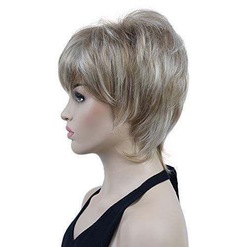 Lydell Lydell 6" Short Straight Layered Hair Full Synthetic Wig (H16/613 Blonde Highlighted)