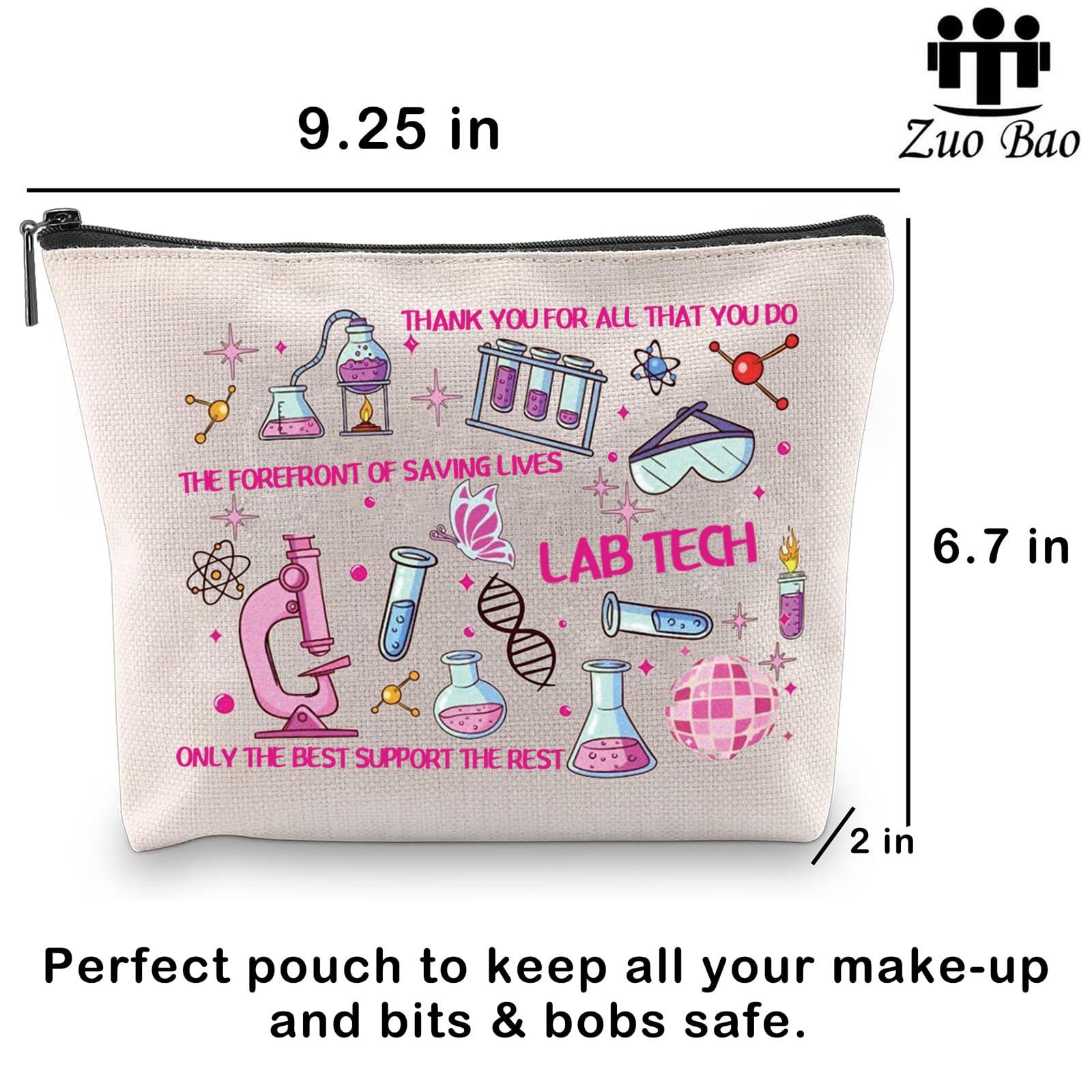 Zuo Bao Zuo Bao Lab Tech Makeup Bag Lab Technician Gift The Forefront Of Saving Lives Cosmetic Bag Lab Week 2024 Gift (Lab Tech)