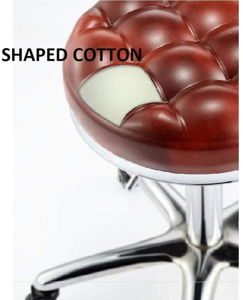 NEVRAH Swivel Bar Stool Guitar Stools Chairs on Wheel Saddle Stool with Black PU Synthetic Leather SeatAdjustable Height 45-58 cmSupported weight 160 KgOffice Stool Saddlefor Beauty Kitchen Salon Home Of