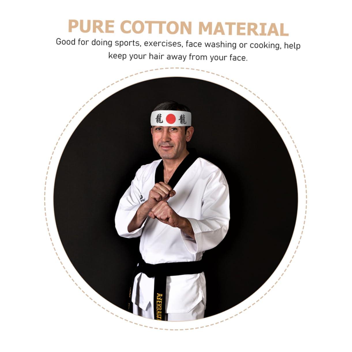 COLLBATH COLLBATH 2 Pcs Japanese Hair Band Bandanas Lightsaber Taekwondo Ninja Bands Sushi Chef Headband Head Band Japanese Headband for Samurai Japanese Karate Headband Samurai Headband Cotton