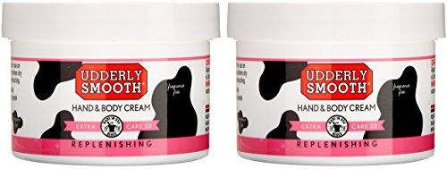 UDDERLY SMOOTH Udderly Smooth Extra Care Cream with 20% Urea for dry skin, Unscented, 8 Ounce, 2 Count