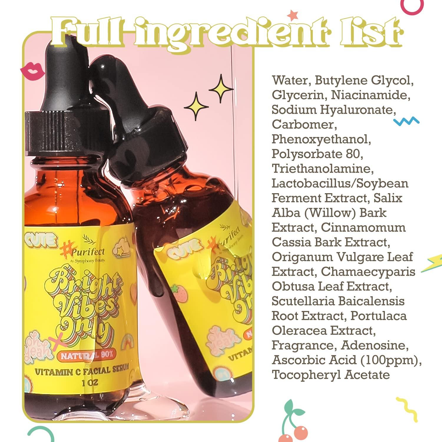 Purifect by Symphony Beauty Purifect Bright Vibes Only Vitamin C Facial Serum with Vitamin E Oil, Vitamin C Serum Brightens Young Skin, Prevents Sun Damage, Skin Brightening Serum for Youthful Complexion 30ml