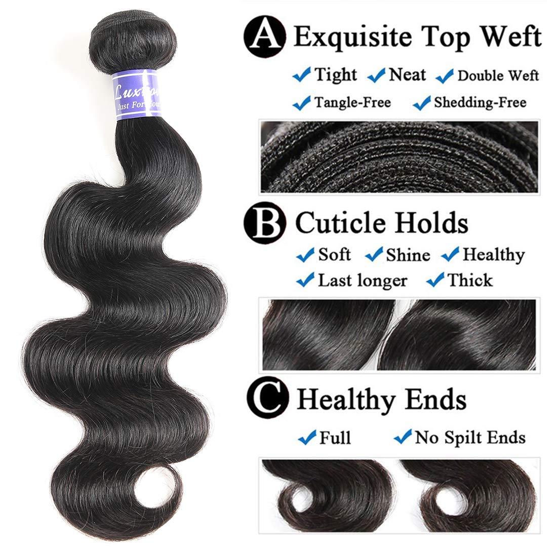 Luxnovolex Luxnovolex Brazilian Hair Bundles Body Wave Unprocessed 100% Human Hair Bundles Brazilian Virgin Short Human Hair Extensions 300g