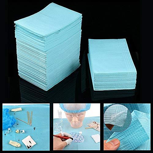 Autdor BoChang Dental Bibs 125 Pcs Lap Cloths Disposable Waterproof Tattoo Bibs Tattoo Table Covers Clean Pad/Patient Bibs