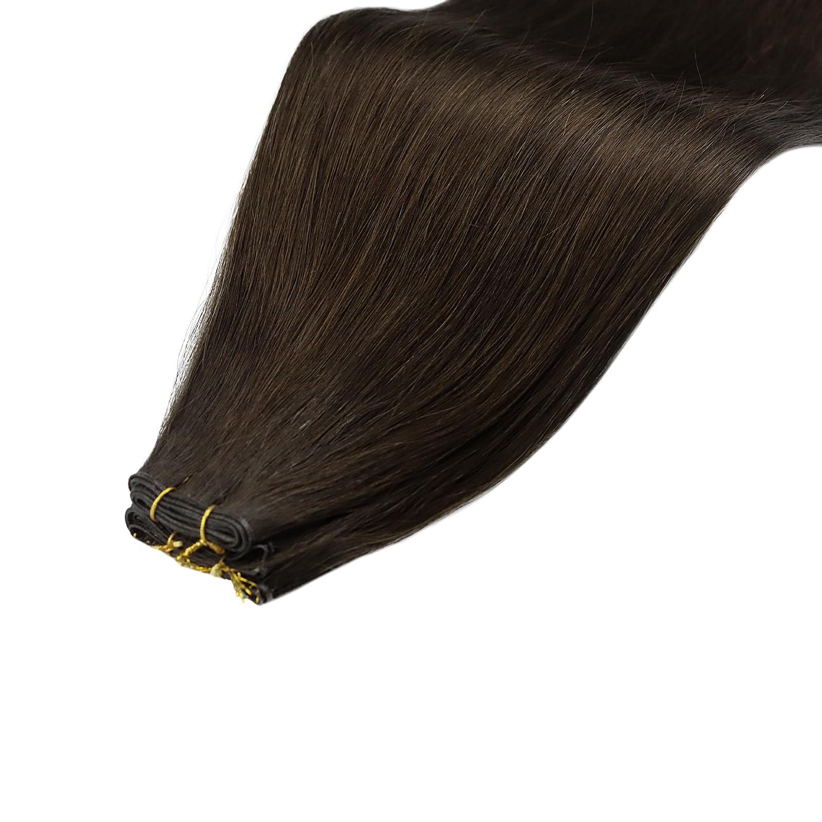 Full Shine Full Shine Hand Tied Weft Hair Extensions for Fashion Women and Straight Remy Hair Weft Extensions Sew in Weft Hair Extensions Full Head