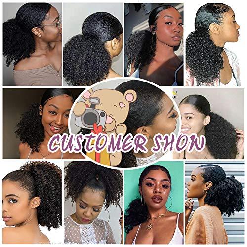 YITI YITI Afro Kinky Curly Drawstring Ponytails for Black Women Extended Contact Pull Rope Card Masson Hair Piece for African American Girls Curly Drawstring Ponytail Extension for WomenBlack (1B#)