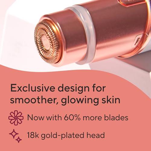 Finishing Touch Finishing Touch Flawless Facial Hair Remover for Women, Rose Gold Face Razor with LED Light, Recyclable Packaging