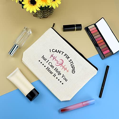 Mikela Ear Doctor Gifts for Women Makeup Bag Funny Audiologist Gifts Ear Doctor Thank You Appreciation Gift Cosmetic Bag Audiology Student Graduation Gift Christmas Thanksgiving Birthday Gift for Ear Doctor