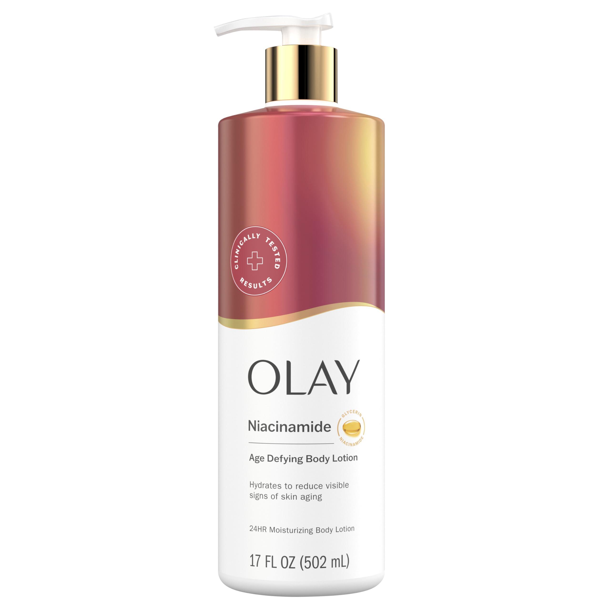 Olay Olay Body Lotion Age Defying & Hydrating for Women with Niacinamide, 24hr Moisturizing, Vitamin E & Vitamin B3 Complex, Fast Absorbing Formula, 17 fl oz