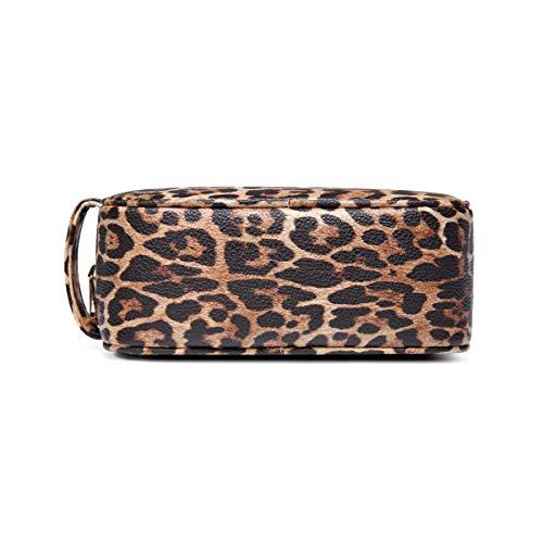 Daisy Rose Daisy Rose Cosmetic Toiletry Bag | PU Vegan Leather Travel Bag - Leopard