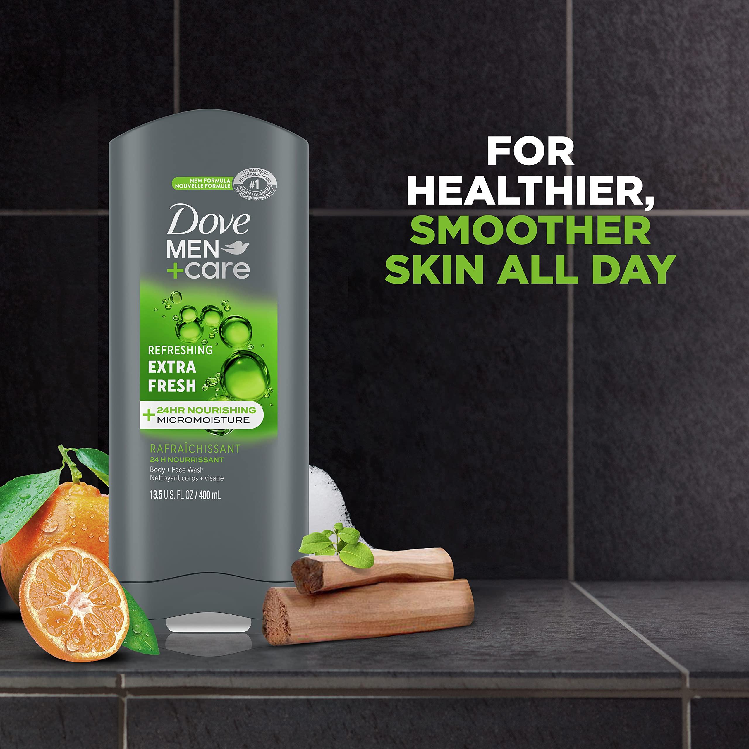 Dove Dove Men+Care Body Wash for Hydrated and Healthier Skin Extra Fresh Effectively Washes Away Bacteria While Nourishing Your Skin 13.5 oz