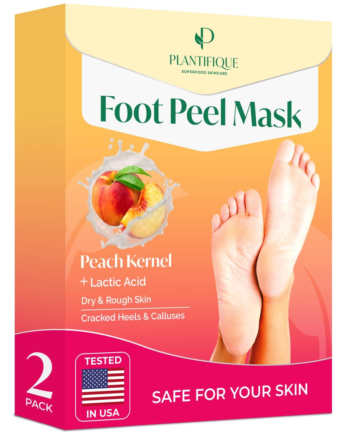PLANTIFIQUE PLANTIFIQUE Foot Peeling Mask - 4 pack Dermatologically Tested to Repair Heels & Remove Dead Skin for Baby Soft Feet - Exfoliating Peel Mask for Cracked Feet