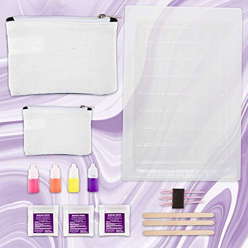 Fashion Angels Fashion Angels Marble Dye Kit 12714, DIY Tie Dye Marbling Paint Kit for Kids with 2 Zippered Pouches, Swirling Tool, Recommended for Ages 8 And Up