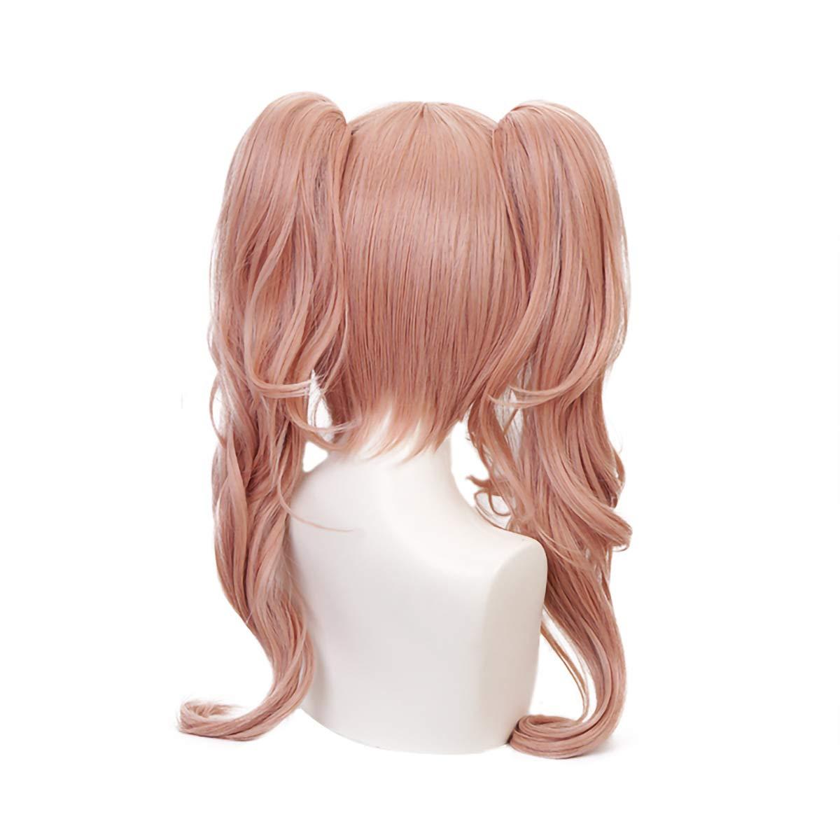 osseoca osseoca Enoshima Junko Pink Long 30 Inch Ponytail Wavy Synthetic Hair Natural Japanese Cosplay Comic Exhibition Wigs