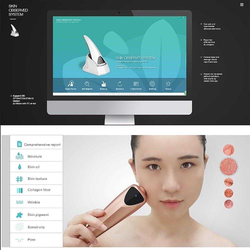 MAHWER MAHWER Face Skin Analyzer, Smart Skin Diagnosis System with 5 Million Pixel Lens and Touch Screen Design, 9 Kinds of Test Reports and Product Add Save Function