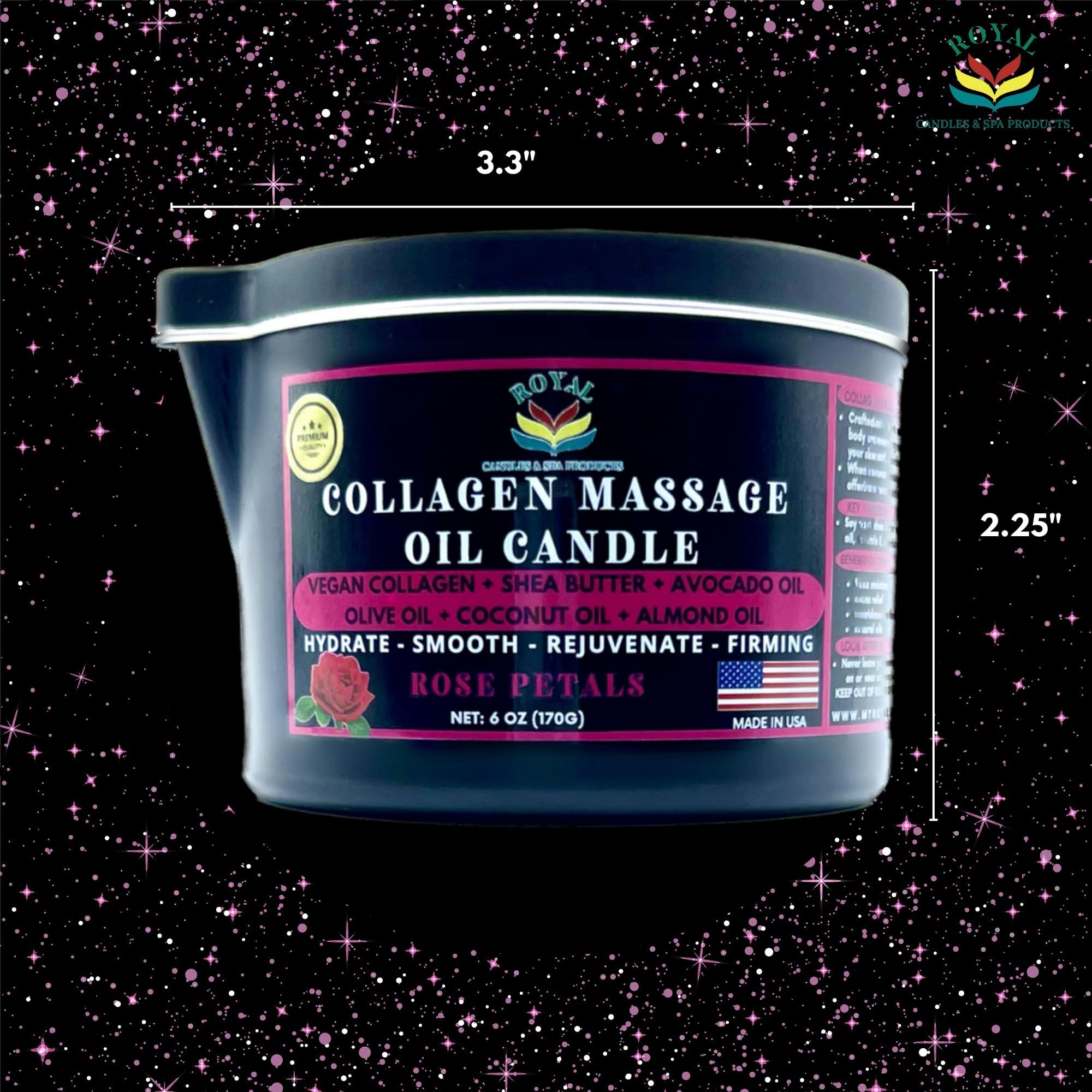 Royal Candles & Spa Products Massage Oil Candle, Body Massage Oil Candle, Candle Massage Oil, Aromatherapy Candle, Couple Massage Oil Candle, 6 oz. with Pouring spout - Lavender Vanilla Scent.