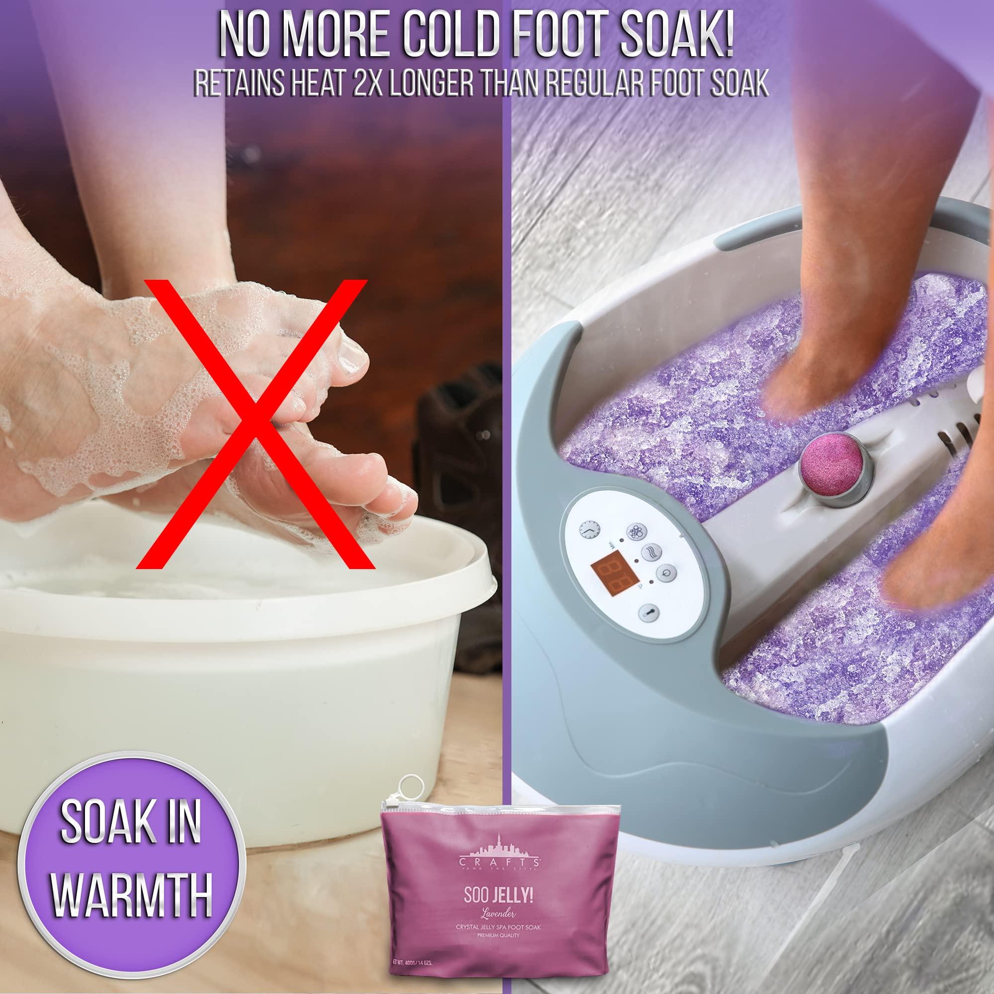 CRAFTS AND THE CITY Crafts And The City SOO Jelly Pedicure Packs - Pedicure Foot Soak For Feet - Moisturizing Jelly Spa Pedi Soak - Foot Spa Bath Soak For Soaking - Pedicure Foot Gel To Relax Sore Feet (Lavender)