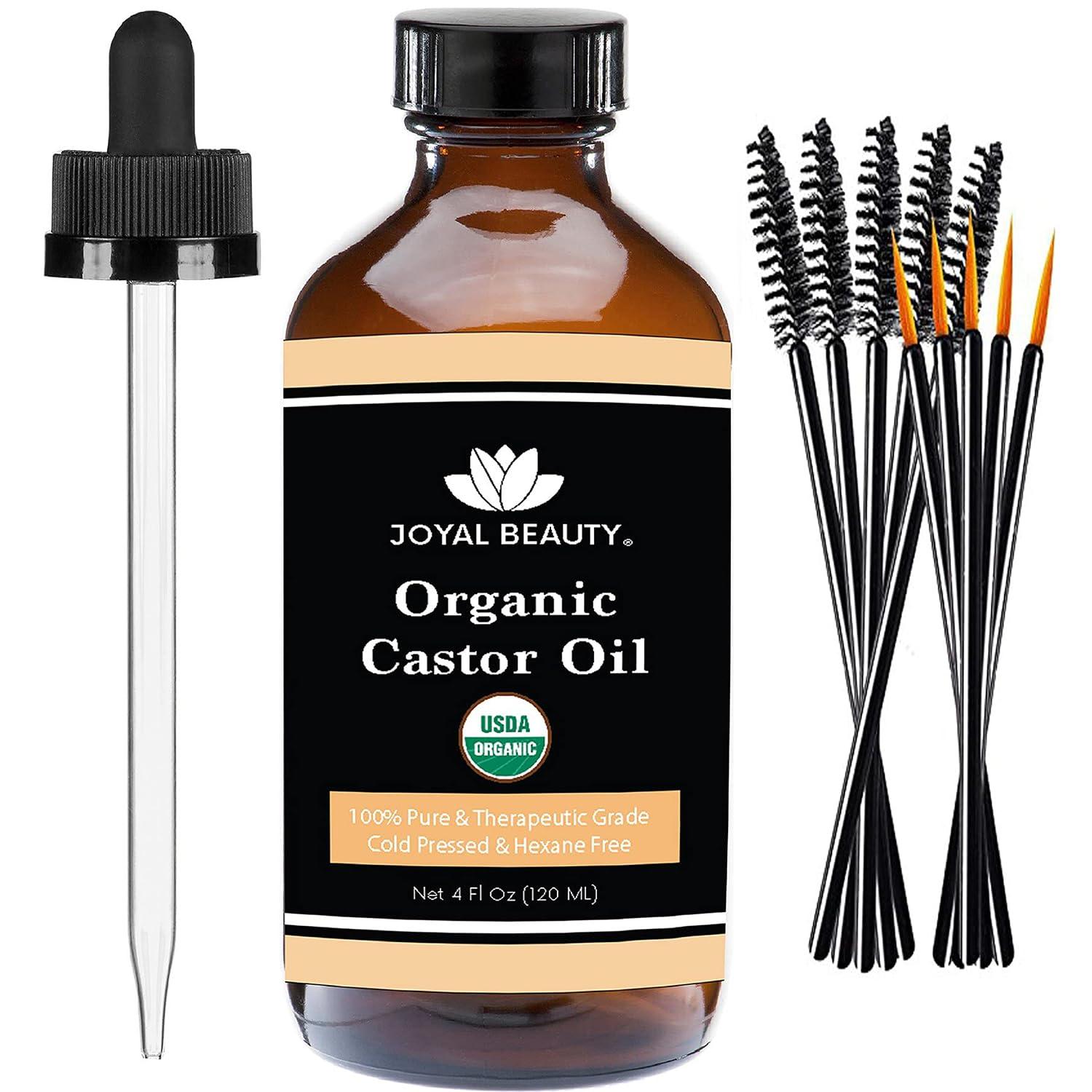JOYAL BEAUTY JOYAL BEAUTY Organic Castor Oil and 2 Silicone Scalp Massager Shower Brushes Bundle