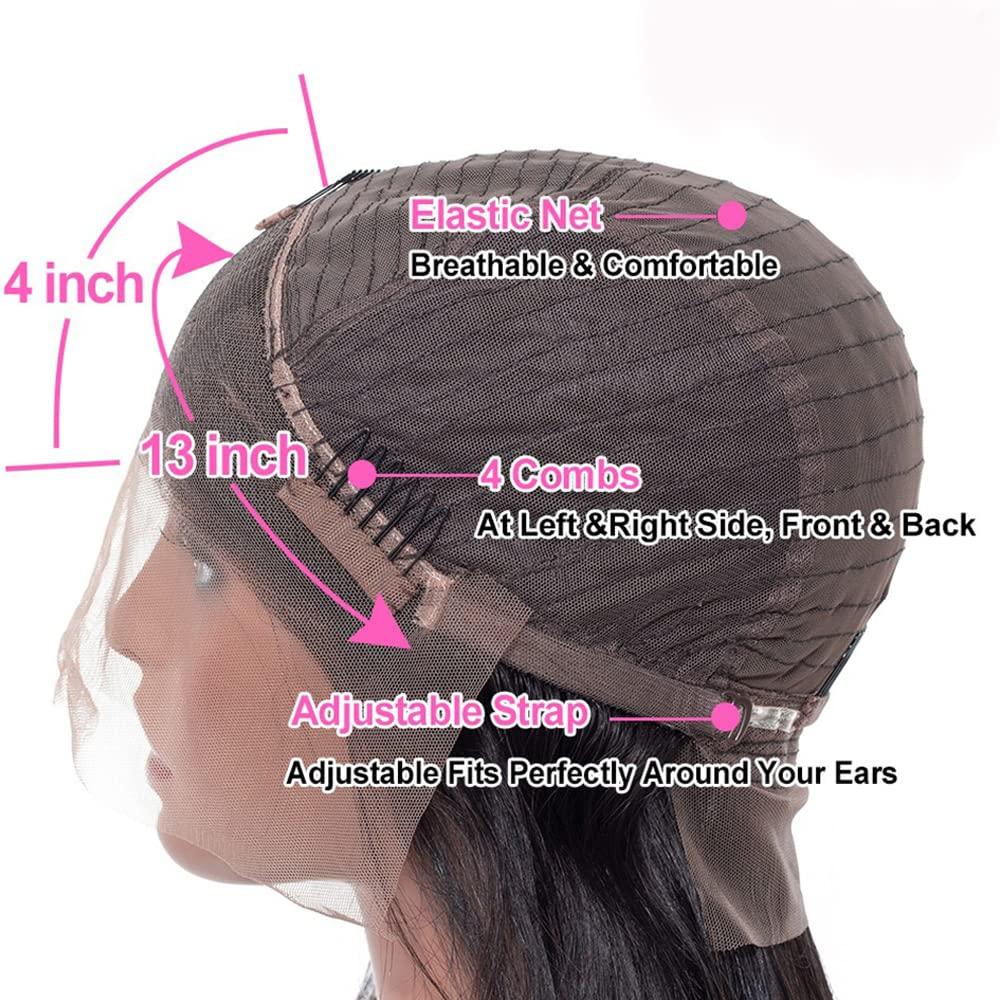 UMRHair 12inch Layered Lace Front Wigs Brazilian Glueless 180% Density Short Bob Human Hair Wig for Black Women 13X4 Middle Part Short Cut Layered Bob Wig PrePlucked BabyHair