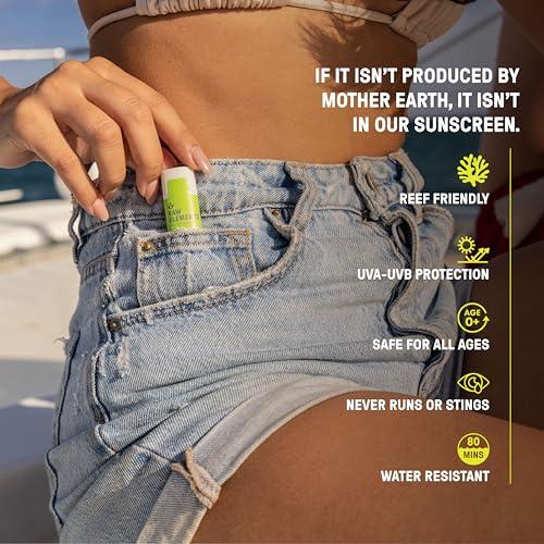 RAW ELEMENTS Raw Elements Organic Outdoor Sunscreen Lip Balm Rescue - SPF 30, UVA-UVB Protection, Reef-Safe, Non-Nano Zinc, Water Resistant, 0.15 oz (Pack of 1)