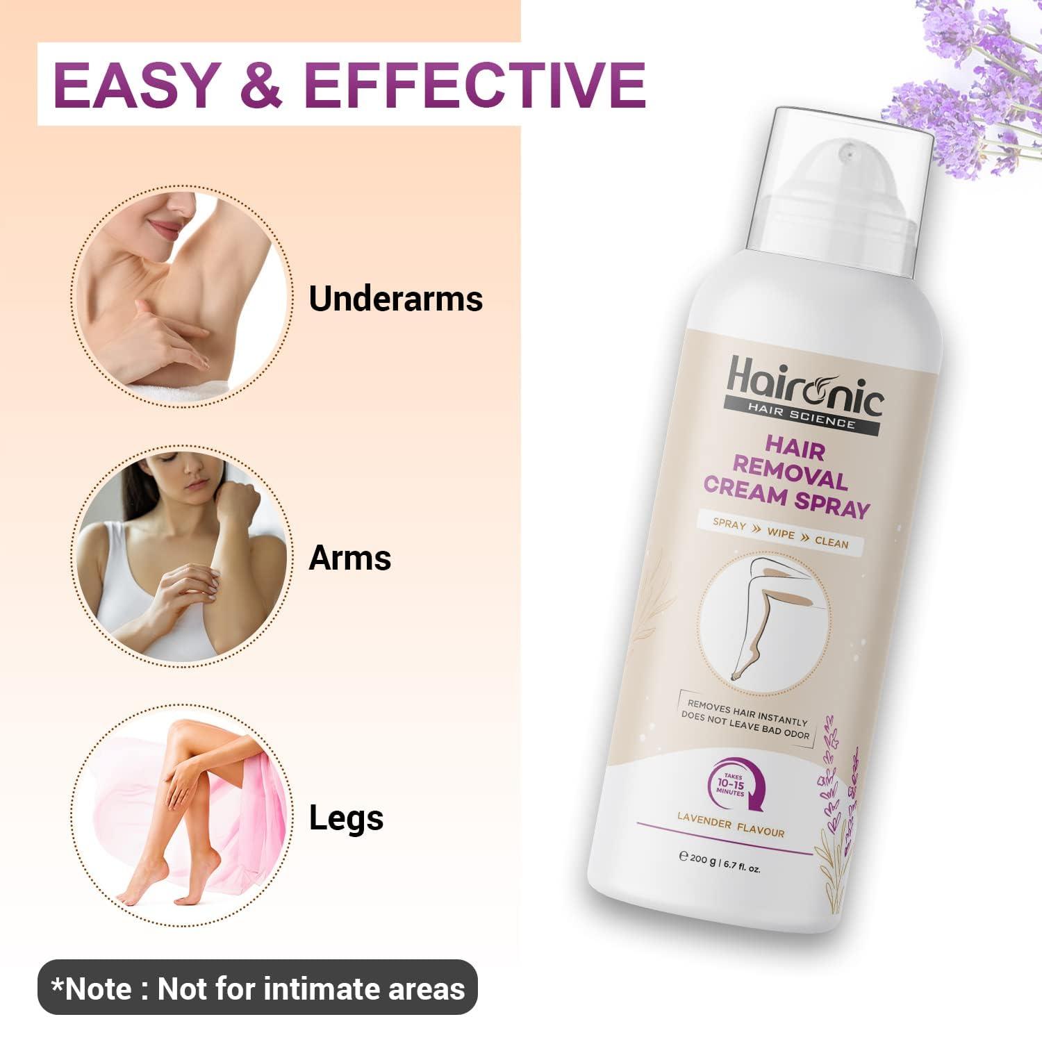 Generic Hair Removal Cream Spray Remove hair instantly,Hair Remover Spray for Arms, Legs & Armpits | Removes Hair in 10 Minutes with Skin Detan, Lavender Flavor -200gm