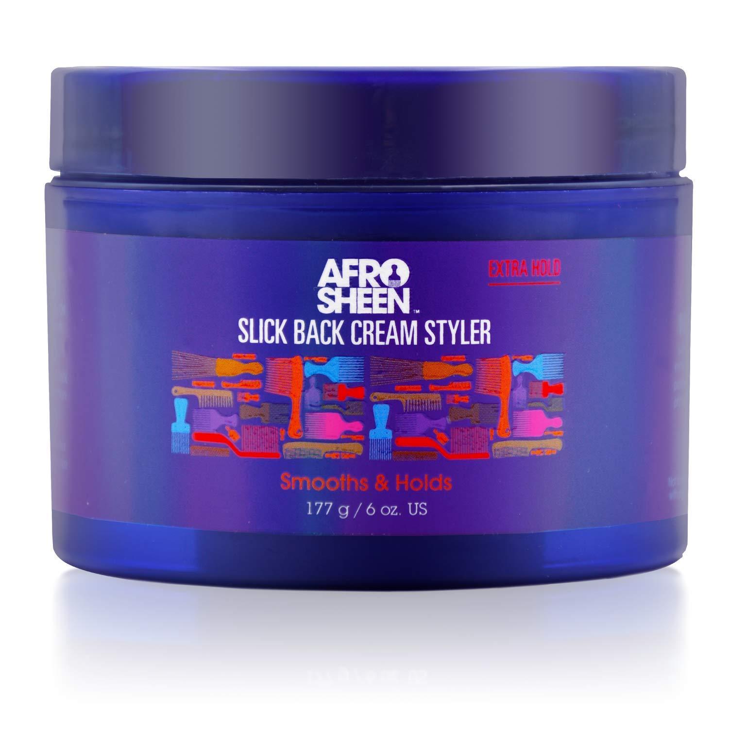Afro Sheen Afro Sheen Slick Back Cream Styler. Contains Shea Butter to smooth & holds. 6 Oz.