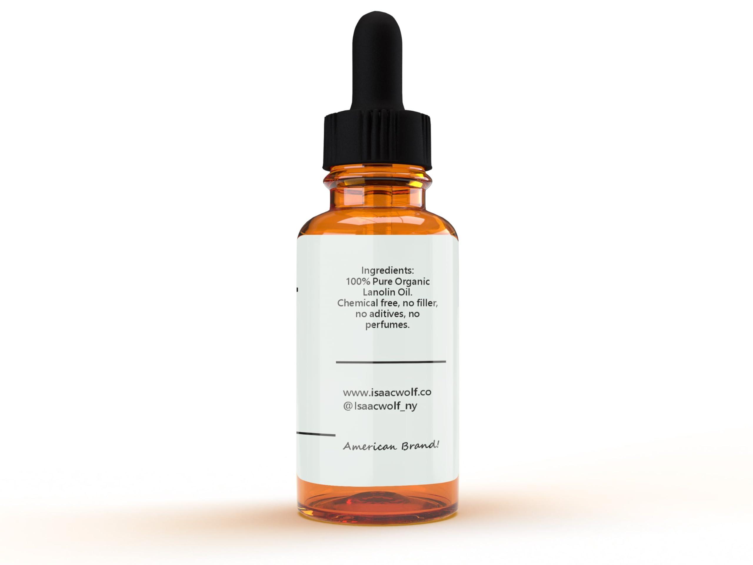 ISAAC WOLF ISAAC WOLF Organic Lanolin Oil for Face, Hair & Body 100% Pure Cold Pressed Unrefined Raw Anti-aging Antioxidants 2 FL OZ 60 mL