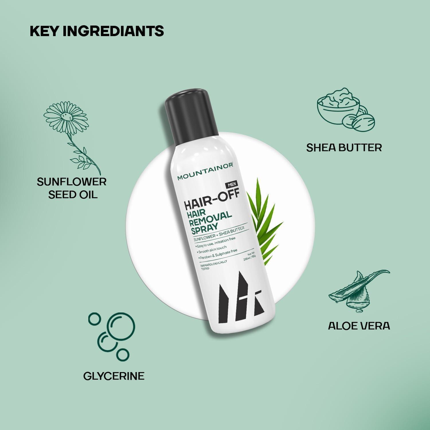 AKSHAR LLC Hair Removal Cream Spray For Men Hair Removal For Chest, Back, Arms, Legs & Under Arms & Safe Certified (Dermatologically Tested) (Pack of 1)