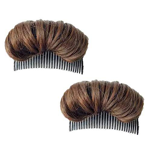 Zerone 1pc Volume Up Hair Base, Hair Accessories Bump It Up Hairstyle Clip Bun Maker for Women, Volume Insert Hair Bump Up Tool for Short Long Hair DIY (Light Brown)