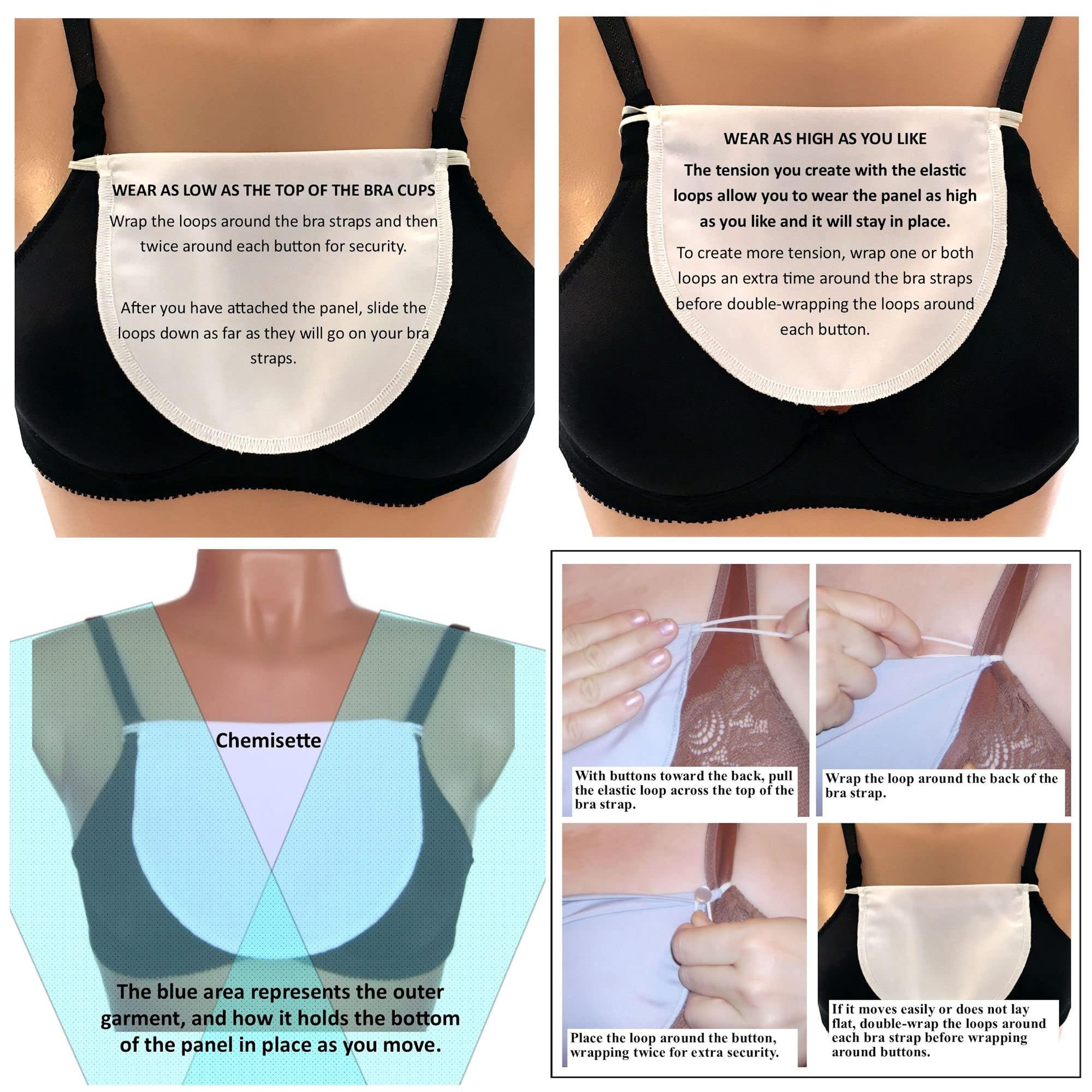 Chemisettes by Anne Chemisettes by Anne Modesty Panel Cleavage Cover 100% Cotton 2 Colors Size D Ivory-White