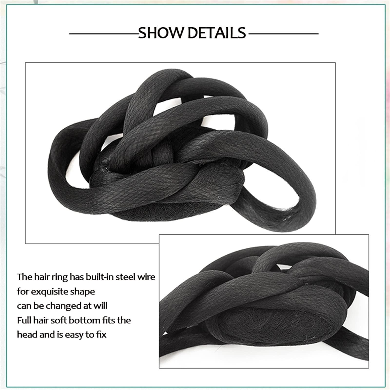 Oligage Oligage Synthetic Chinese Traditional Hanfu Wig Hair Bun Retro Black Chignon Fake Ancient Chinese Hair Bun Princess Cosplay Wig (Color : 23)