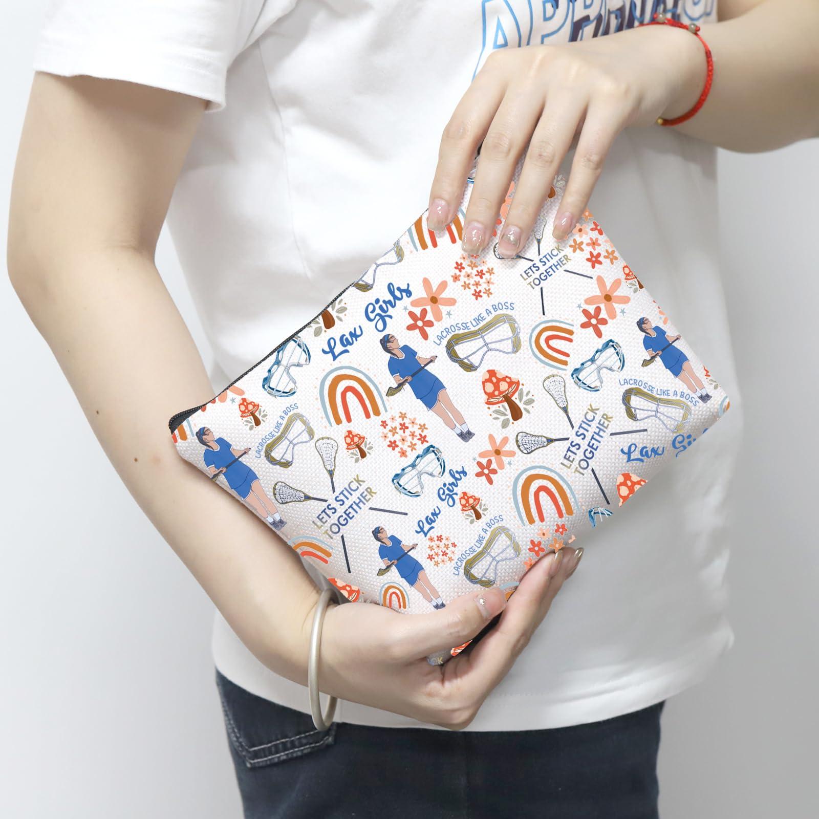 MNIGIU LAX Player Gift Lacrosse Cosmetic Bag Lacrosse Mom Gift LAX Gift Lacrosse Lover Gift Lacrosse Team Gift (Lets-Together Bag)