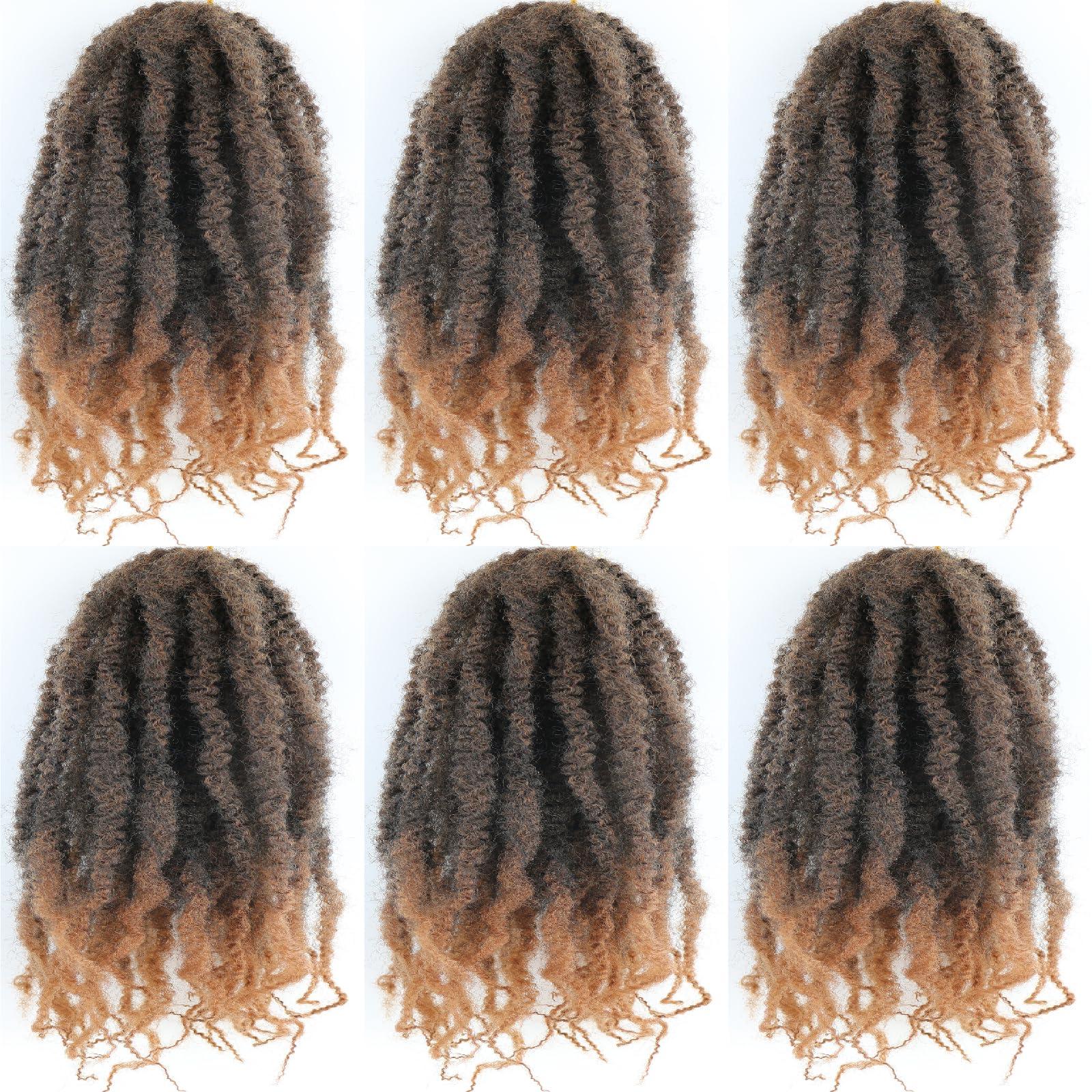 Accrue Marley Twist Braiding Hair 6 Packs 24Inch Marley Hair Crochet Braids Afro Kinky Synthetic Cuban Twist Marley Hair For Twists Braiding Hair Extensions (24in6pack, T30)