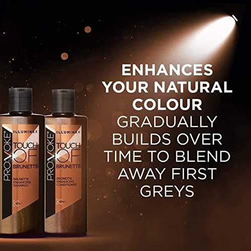 PRO:VOKE ProVoke Sulfate Free Shampoo and Conditioner Set – Brown Hair Toner for Brunette Blends Away First Greys