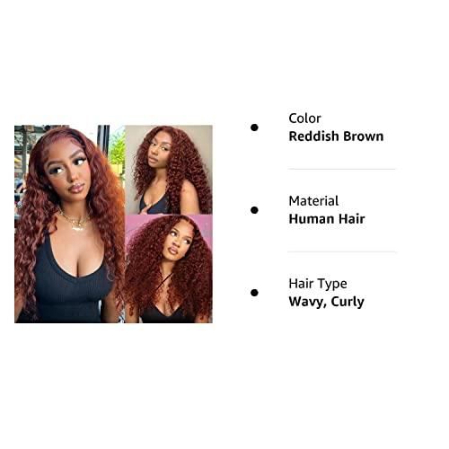 CAITLYN Reshine Straight Highlight 13x4 Lace Front Wigs Human Hair Pre Plucked with Baby Hair Wet and Wavy Auburn Hd Lace Frontal Wig Human Hair 13x4 Glueless Lace Frontal Wigs Human Hair 180% Density 18 inch