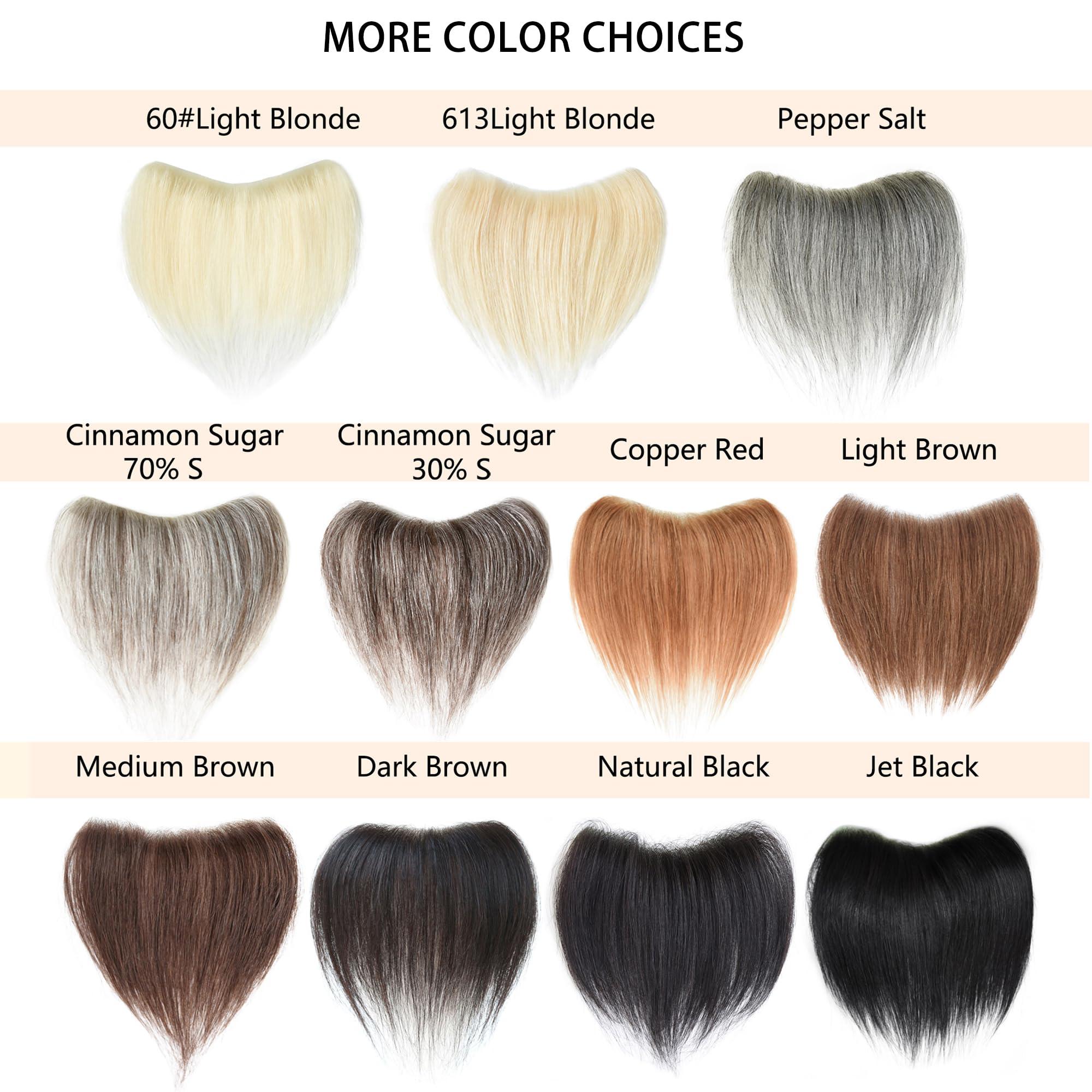 Meiverah Meiverah Frontal Hairpiece for Men Jet Black Hair Extension Hairline Loss Straight Tape in Human Hair Toppers Replacement Toupee (0.78"x6.3", Jet Black)