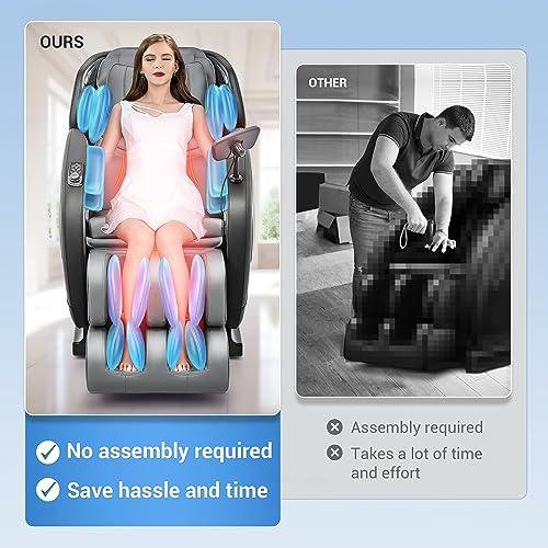Mazzup Mazzup Full Body Zero Gravity Shiatsu Massage Chair with Fully Assembled, LCD Screen, Shortcut Keys, USB Charging Port, Heat, for Loved Ones, Parents, Black
