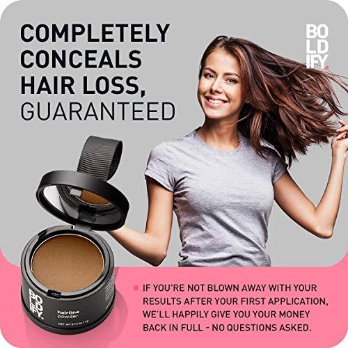 Boldify Hairline Powder (Dark Blonde) + Shampoo: Boldify Bundle: Root Touchup Hair Loss Powder and Natural Volumizing Shampoo for Fine Hair.