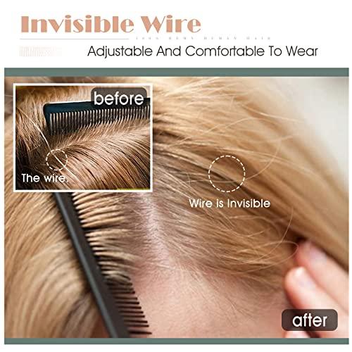 TESS Wire Hair Extensions - 100% Real Human Hair Extensions, Invisible Wire Hair Extensions Real Human Hair for Women, Straight Halo Human Hair Extension, Halo Hair Extension (16 Inch, Light Brown)