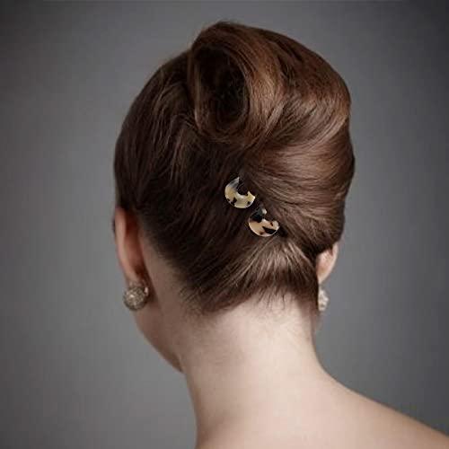 metulip 6 Pcs U-Shaped Hair Pins French Style Hair Pin Updo Bun Hair Sticks Wavy Chignon Pins Hair Accessories for Women and Girls