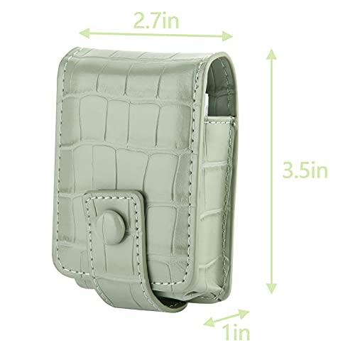 Beautyflier Beautyflier Women’s Soft PU Leather Makeup Lipstick Case, Lipstick Case Holder with Mirror Cute Portable Makeup Travel Cases for Purse Lipstick Holder (Light Green)
