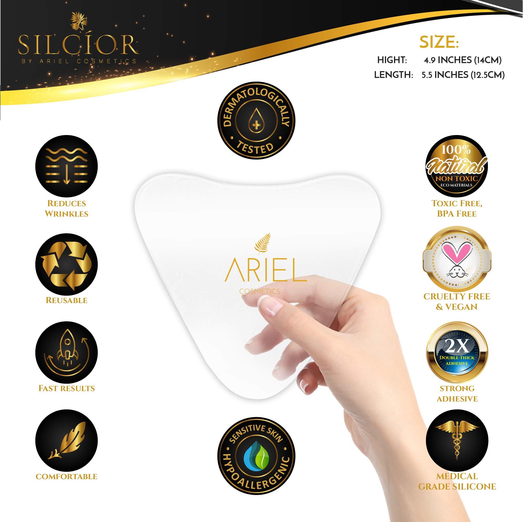 SILCÍOR SILCIOR 4 PACK Chest Wrinkle Pads, Silicone Chest Wrinkle Pad, Decollete Anti Wrinkle Chest Pads, Chest Wrinkle Pads Sleeping Reusable, Chest Patches for Wrinkles, Smoothing Pads