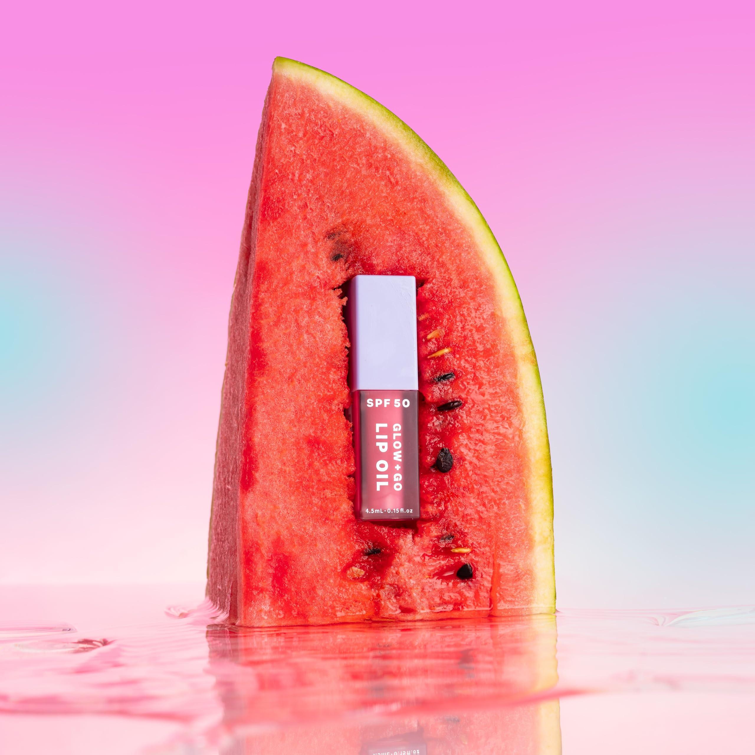 Naked Sundays Naked Sundays SPF50 Glow & Go Lip Oil: Lip Oil with SPF, Moisturizes and Protects Lips, 4.5ml in Watermelon