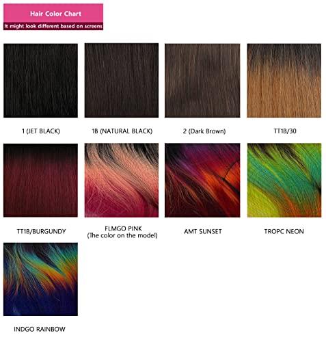 BOBBI BOSS BOBBI BOSS Long Straight Synthetic Hair Wig - M1033 JEMMA, Special Color Wig with Flex Cap, High Heat Resistant Wigs (TROPC NEON)