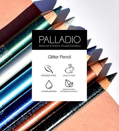 Palladio Palladio Glitter Eyeliner Pencil, Longlasting Creamy Cosmetic Pencil, Shimmer Eye Liner, Buttery Smooth Tip, Professional Makeup Glittery Pencil, Sharpenable, Sky Sparkle