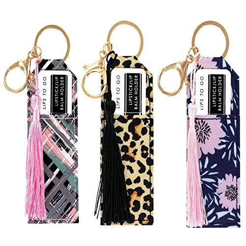 AllTopBargains 1 Chapstick Keychain Holder Fashion Lipstick Case Lip Balm Cosmetic Storage Gift