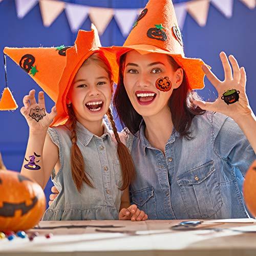 Outus 144 Pieces Halloween Temporary Kid Adult Halloween Themed Waterproof Temporary Stickers Party Decoration Supplies for Halloween Party Favor, Treats, Decor, Goodie Bag, 9 Styles