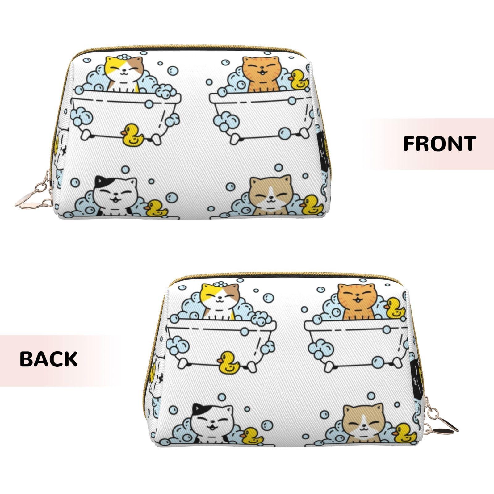Elpwezua Elpwezua Kitten Rubber Duck Bubble Bath Makeup Bag Large Makeup Bag Zipper Pouch Travel Cosmetic Organizer For Women