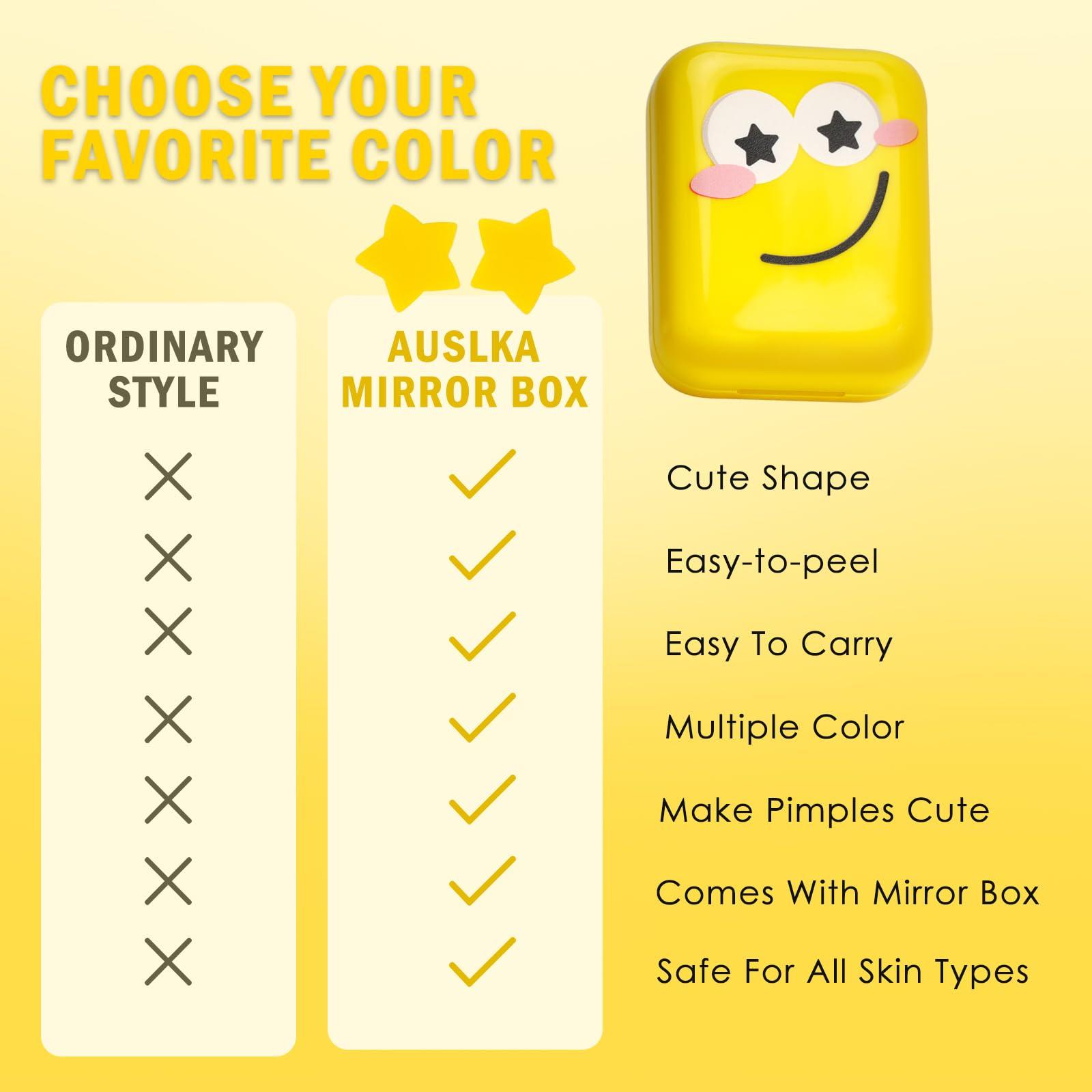 AUSLKA AUSLKA Star Pimple Patches - 150 Count - Hydrocolloid Pimple Patches,Cute Star Shape, Yellow Color,Spot Stickers For Face And Skin,Temporary Mirror