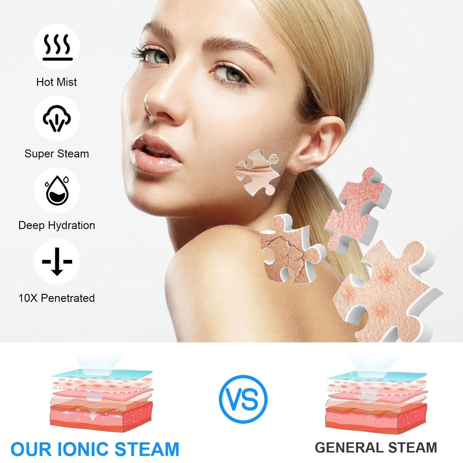 JOSTZHXIN JOSTZHXIN Facial Steamer Nano Ionic Face Steamer with Extendable Arm,Portable Facial Steamer 360Rotating Nozzle Esthetician Steamer for Personal Care at Home or Salon